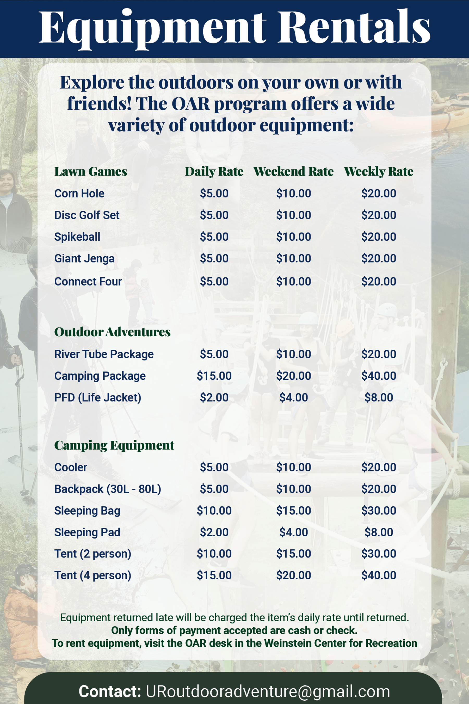 Outdoor Gear Rental - Campus Recreation